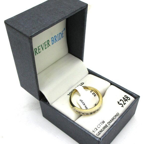 FOREVER BRIDE 10 KT Gold Diamond Anniversary Band SZ 7 - Picture 3 of 6